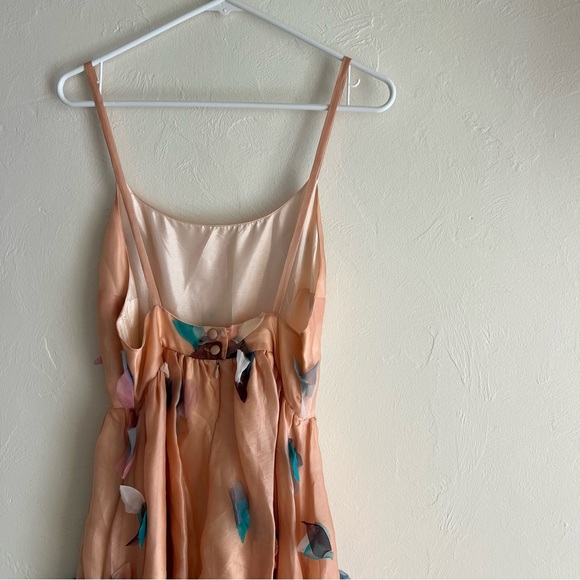 Rachel Antonoff Peach Dress 3D Petal Floral Sheer Pastel Designer 2015 Line 8 - Picture 6 of 9